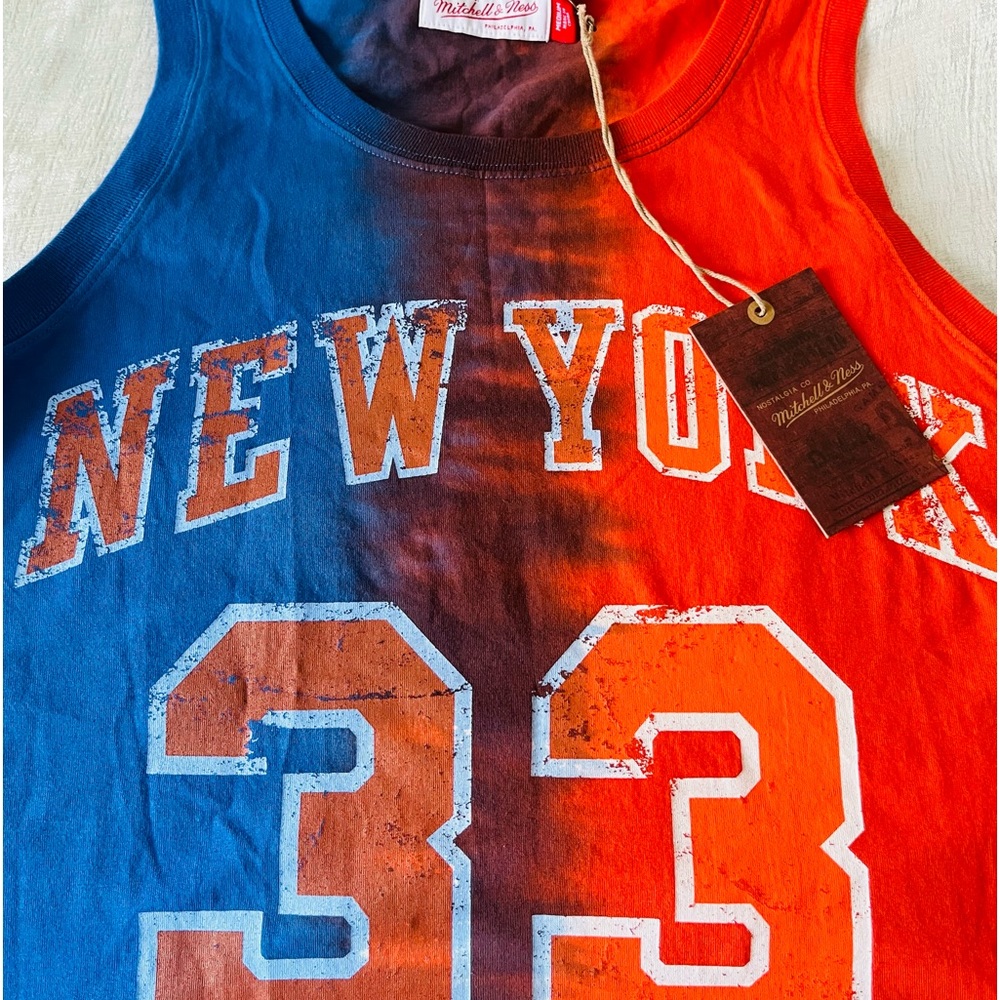Mitchell & Ness New York Knicks Patrick Ewing Tie Dye Tank Top Jersey $90 NEW - Picture 6 of 8